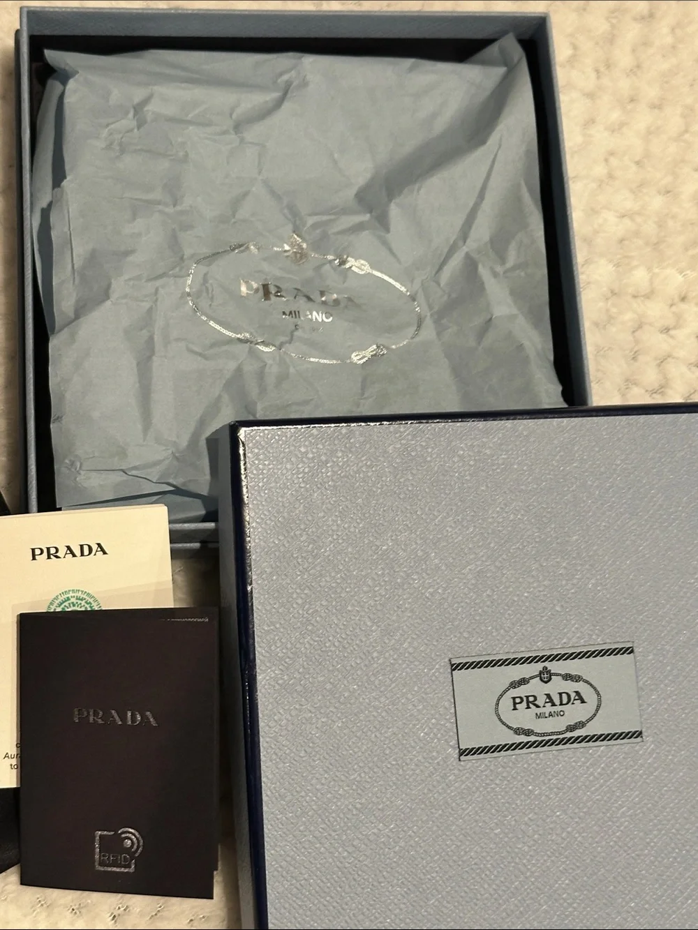 Prada Light Blue Gift Set with Black Dust Bag 7 x 7